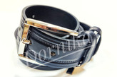 کمربند چرمی تکلایه مردانه رنگ مشکی با سگک فلزی