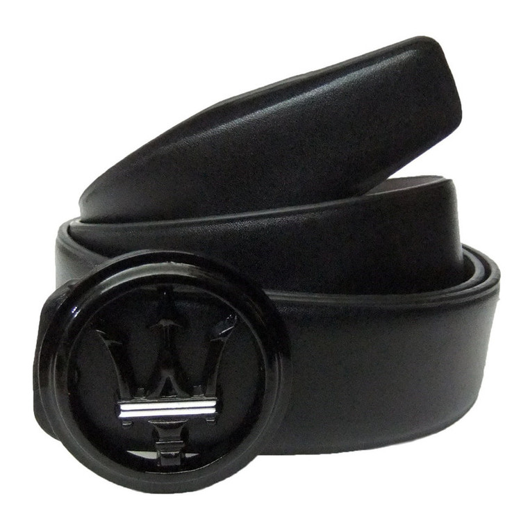 کمربند مردانه مشکی با سگک گرد مزراتی