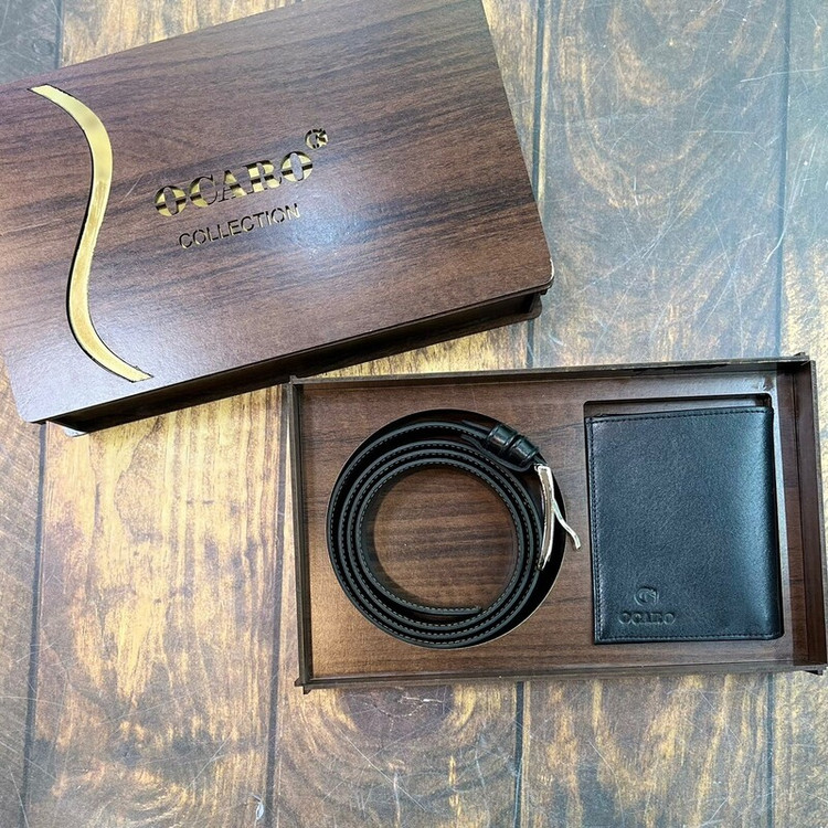 ست جعبه چوبی ۲تکه چرم