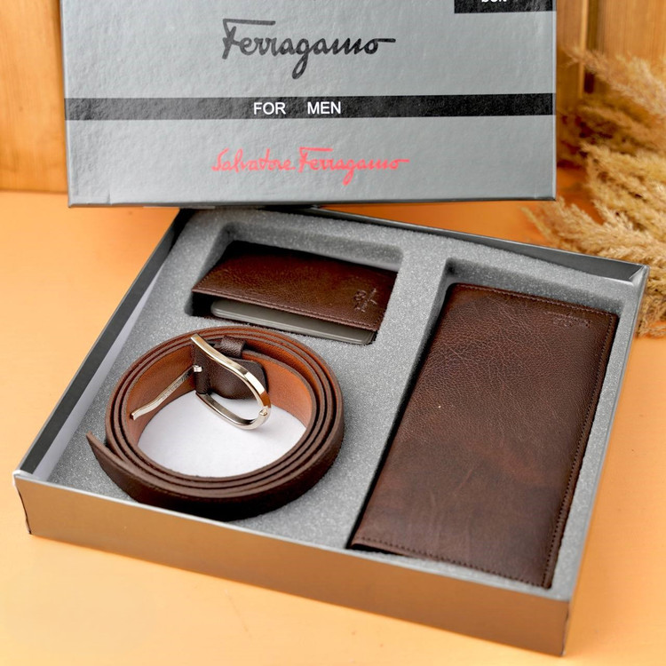 ست هدیه کیف و کمربند و جاکارتی