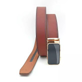 کمربند ریلی مردانه چرم گاومیشی طبیعی - تک لایه با سگک مقاوم