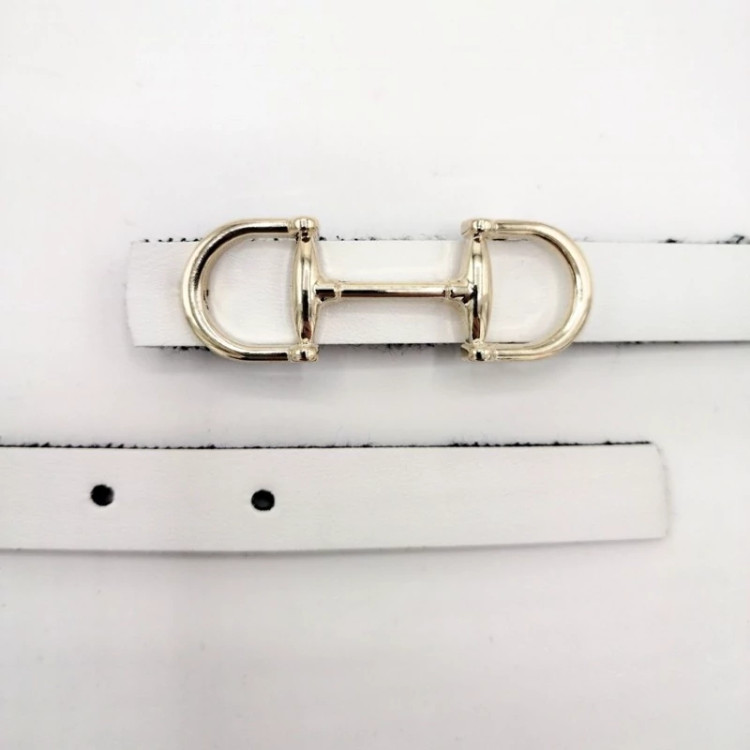 نمای نزدیک سگک کمربند مجلسی زنانه - طرح فریگاما با تزئینات نقرهای و طلایی