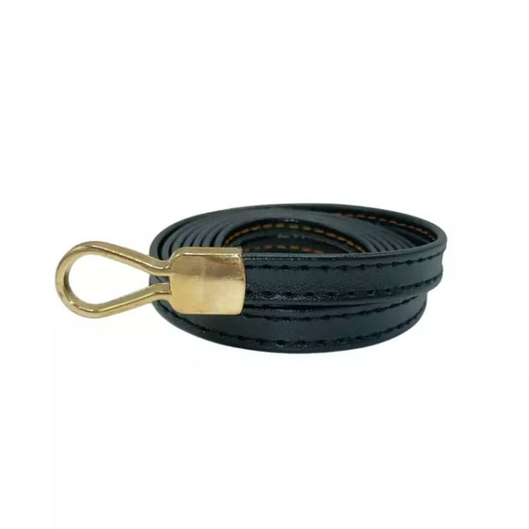 کمربند زنانه گرهای مشکی با قلاب طلایی و طراحی مینیمال مناسب استایل ساحلی