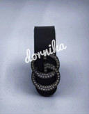 کمربند زنانه بند مشکی با سگک گوچی نگیندار دودی، مناسب ستهای رسمی و شیک