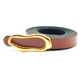 کمربند چرمی عسلی با سگک موجی طلایی 1.5 سانتیمتری – مناسب استایل روزمره با حس طبیعی و گرم