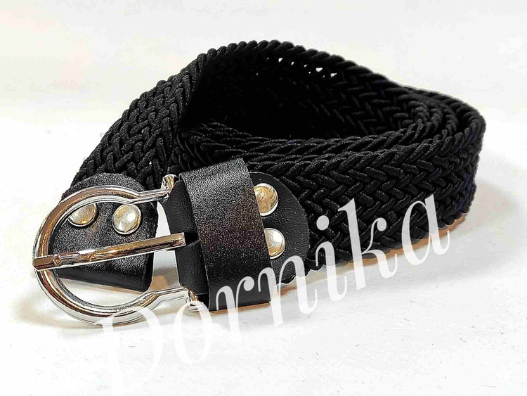 کمربند کنفی اسپرت مشکی ساده با طرح بافت درشت – انتخابی شیک و راحت برای تیپهای مینیمال و کژوال.