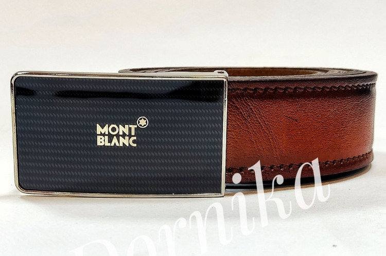 کمربند چرم طبیعی اصل - رنگ عسلی با سگک شیشه ای