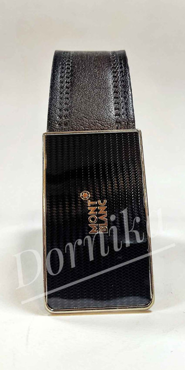 کمربند چرم طبیعی - مشکی با سگک گیره ای - رنگ سنگین مجلسی