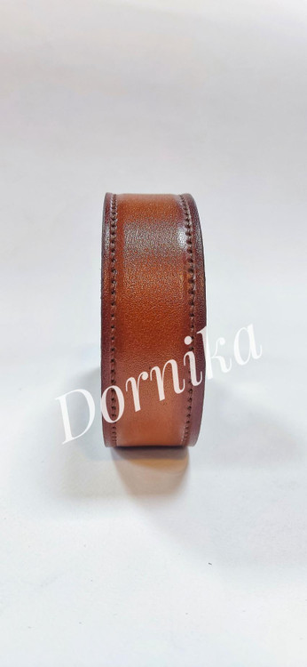 نمای کلی کمربند عسلی چرم مردانه - رنگ شیک جهت کت و شلوار رنگ روشن