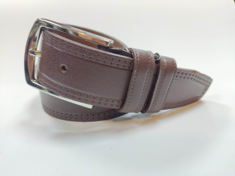 کمربند مردانه چرم طبیعی قهوهای با سگک زبانهدار فلزی – مدل کلاسیک کد22