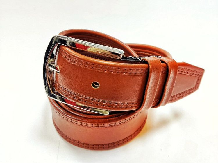 کمربند چرم طبیعی مردانه مدل ونیز رنگ عسلی با سگک زبانهای - خرید انلاین از برند درنیکا