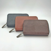 جاکارتی چرمی زیپدار در سه رنگ مشکی، قهوهای تیره و قهوه ای تیره، با زیپ فلزی، مناسب برای حمل کارت