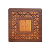 جعبه چوبی منبت کاری شده ست چرمی