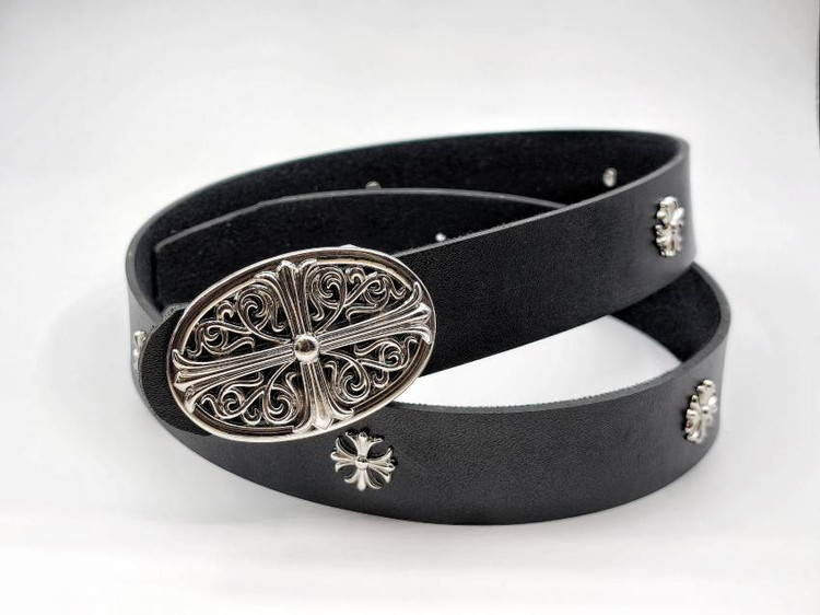 کمربند کروم هارتز خرج کار نگین دار نقره ای