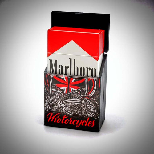 جاسیگاری با طرح موتور سیکلت و صلیب، چاپ باکیفیت و مقاوم، مناسب یک پاکت کامل سیگار