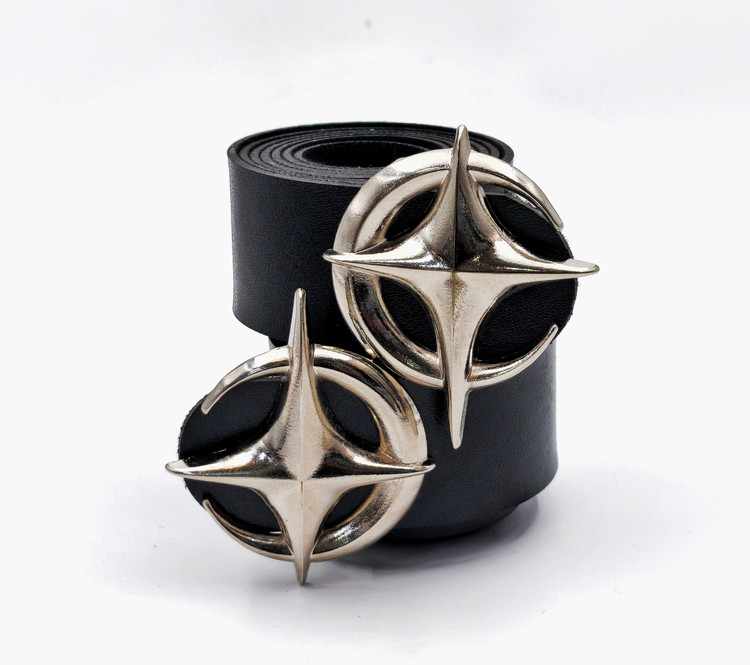 کمربند اسپارکل مشکی با فلز نقره ای و آبکاری ثابت