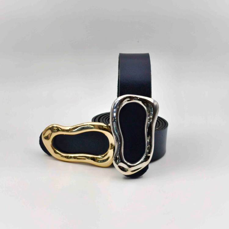 کمربند ۳سانت سورمه ای دفرمه طلایی و نقره ای